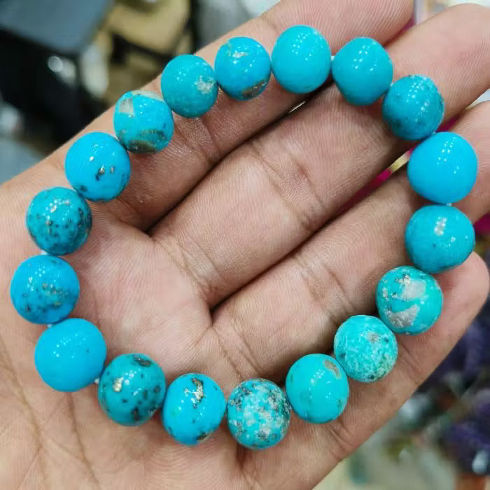 Turquoise (Firoza) Gemstones Bracelet (Certified)